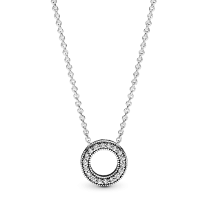 Collar collier Círculo de pavé con logotipo Pandora