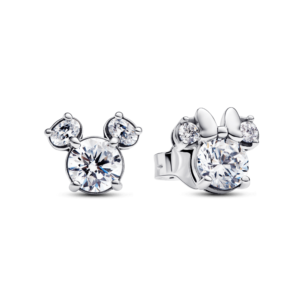 Aretes de Botón Mickey y Minnie Mouse Brillantes de Disney
