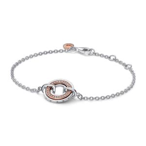 Pulsera Logo & Pavé en Dos Tonos Pandora Signature
