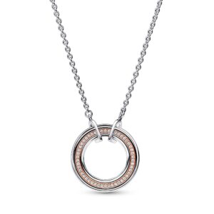 Collar Logo Y Pavé En Dos Tonos Pandora Signature