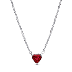 Collar con dije de halo de corazón brillante